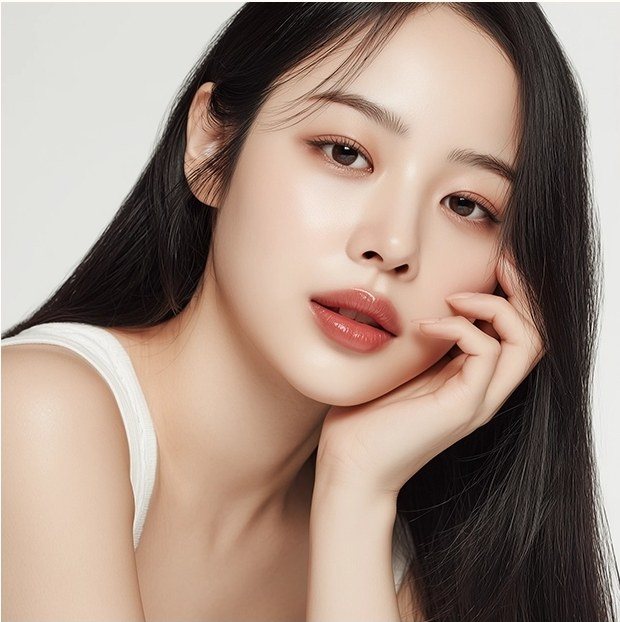 깨끗하고 윤기 있는 피부를 가진 여성 모델
