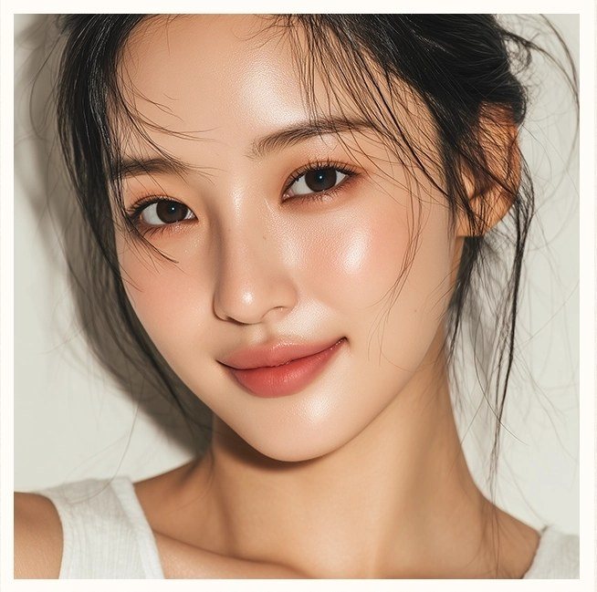 입술 라인이 강조된 여성 모델 클로즈업 사진