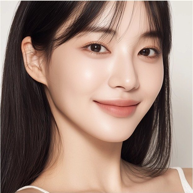 자연스러운 윤곽과 피부를 보여주는 여성의 얼굴