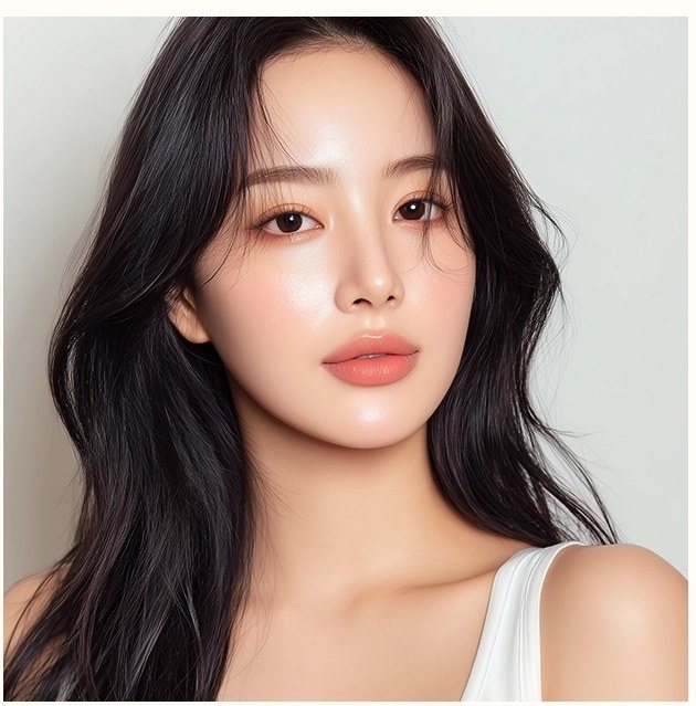 탱탱하고 윤기 있는 피부를 가진 여성 인물 사진